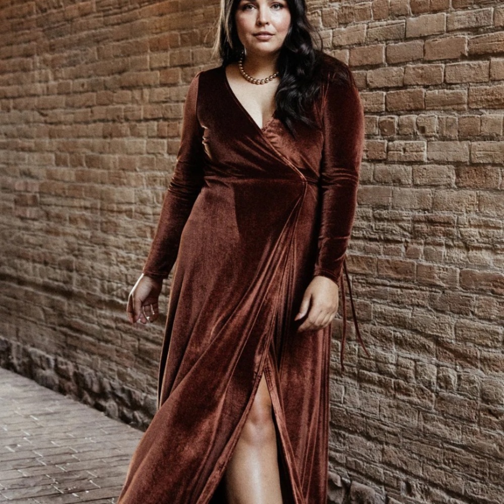 Velvet Wrap Maxi Dress